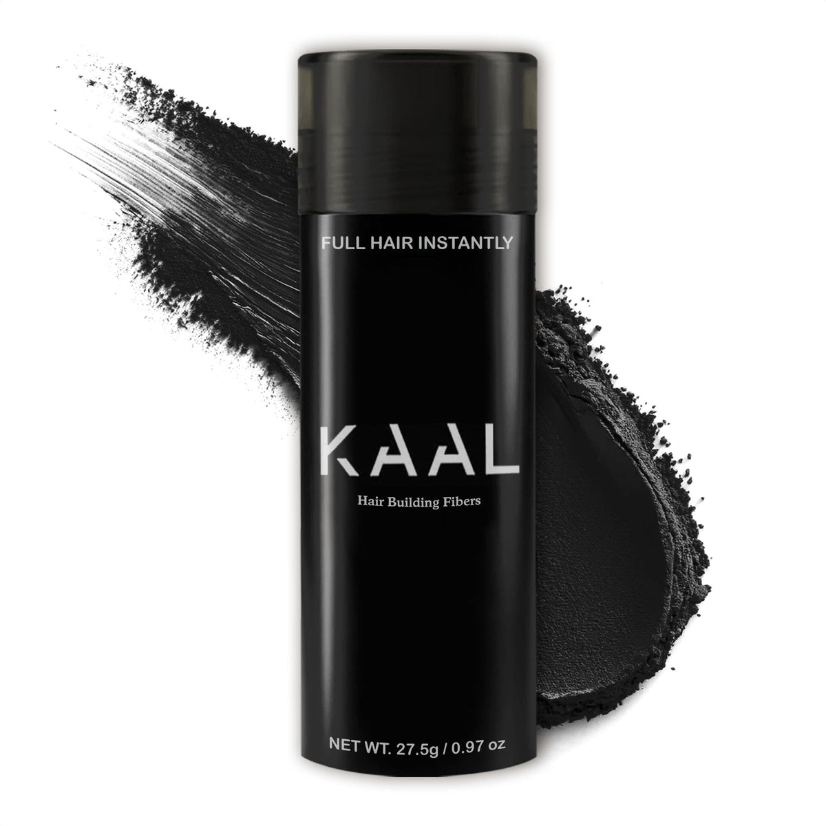 KAAL front packaging showing black fiber container and instant concealment benefit