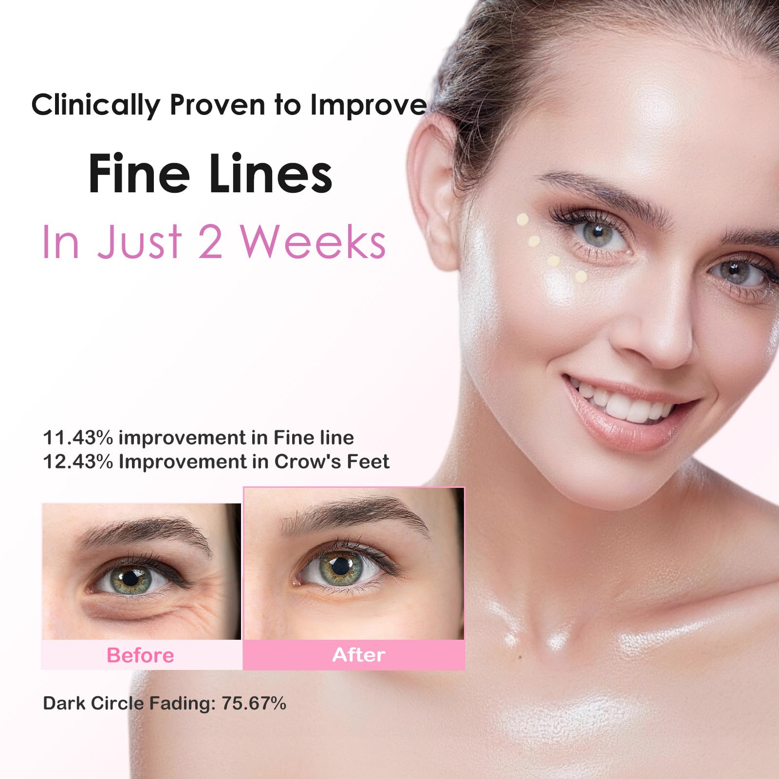 Kabowa patches in use under-eye, lifting and de-puffing visibly