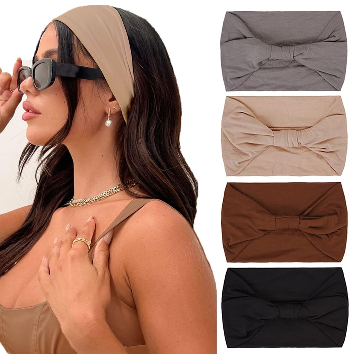 Kachanaa front packaging showing four printed wide headbands and gift-ready set