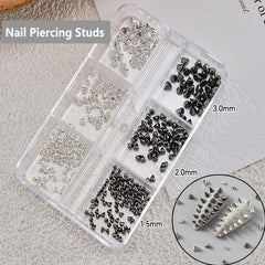 KACHIMOO arrangement of black and silver studs showing mix-and-match styling options