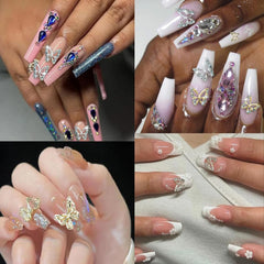 KACHIMOO butterfly charm applied on acrylic nail offering sculpted accent