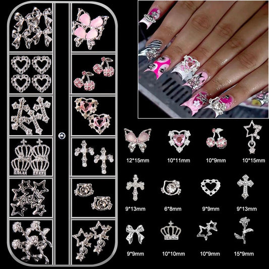 KACHIMOO close-up of mixed silver charms highlighting durable metallic finish and detail