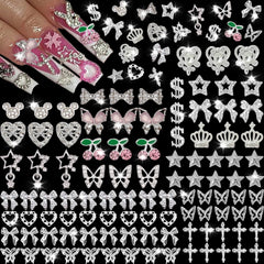 KACHIMOO front packaging displaying 106 silver nail charms for immediate use
