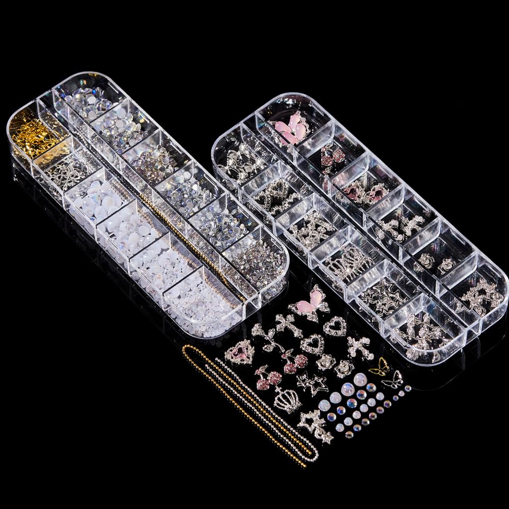 KACHIMOO charms on a nail being applied demonstrating secure adhesion and styling