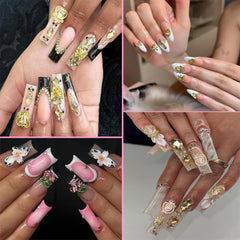 KACHIMOO lifestyle manicure with charms demonstrating finished glamorous look