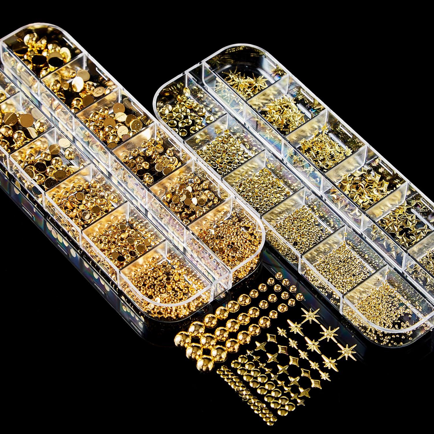 KACHIMOO tabletop lifestyle shot with finished nail sets illustrating styling ideas