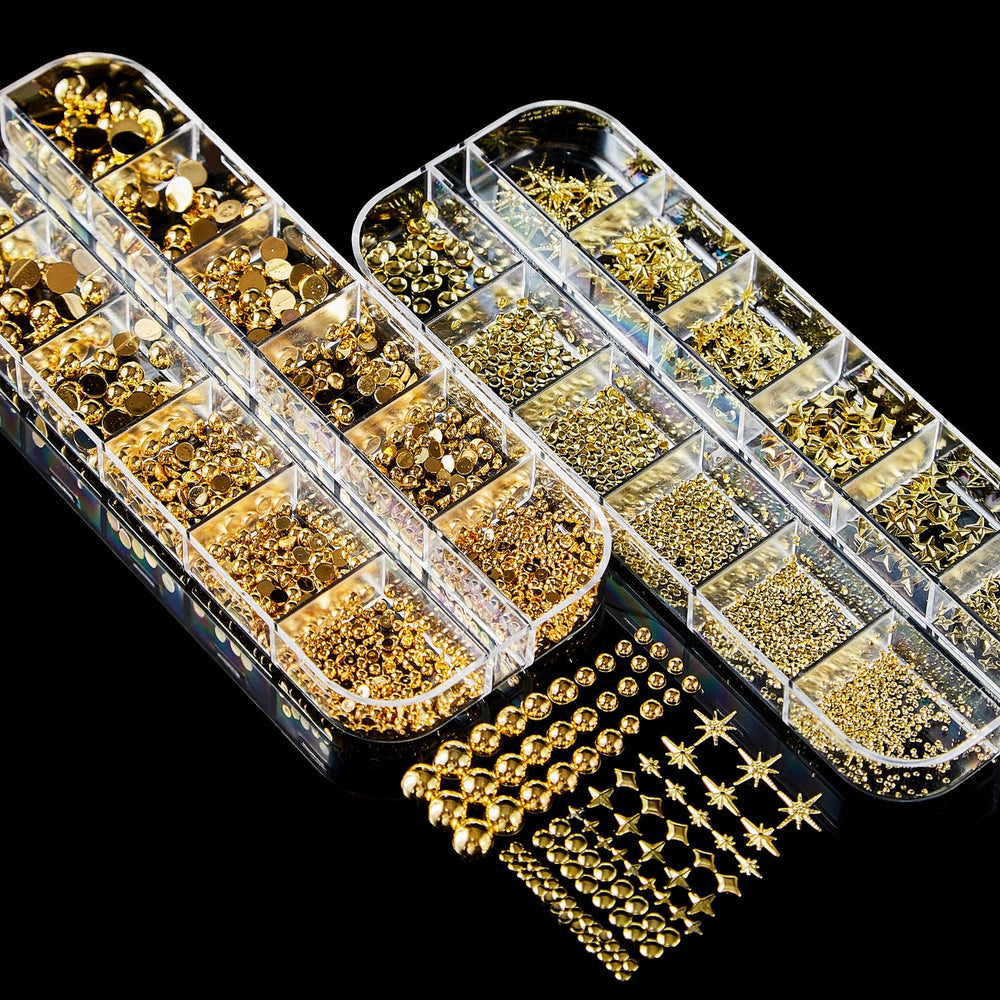 KACHIMOO tabletop lifestyle shot with finished nail sets illustrating styling ideas