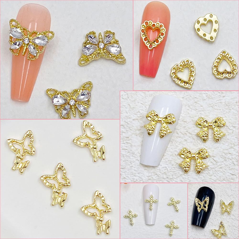 KACHIMOO charms applied on acrylic false nail demonstrating secure adhesion and finished look