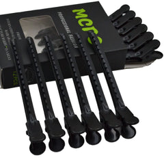 KACYDI front view of 12 metal duckbill clips showing compact pack and colors, durable grip