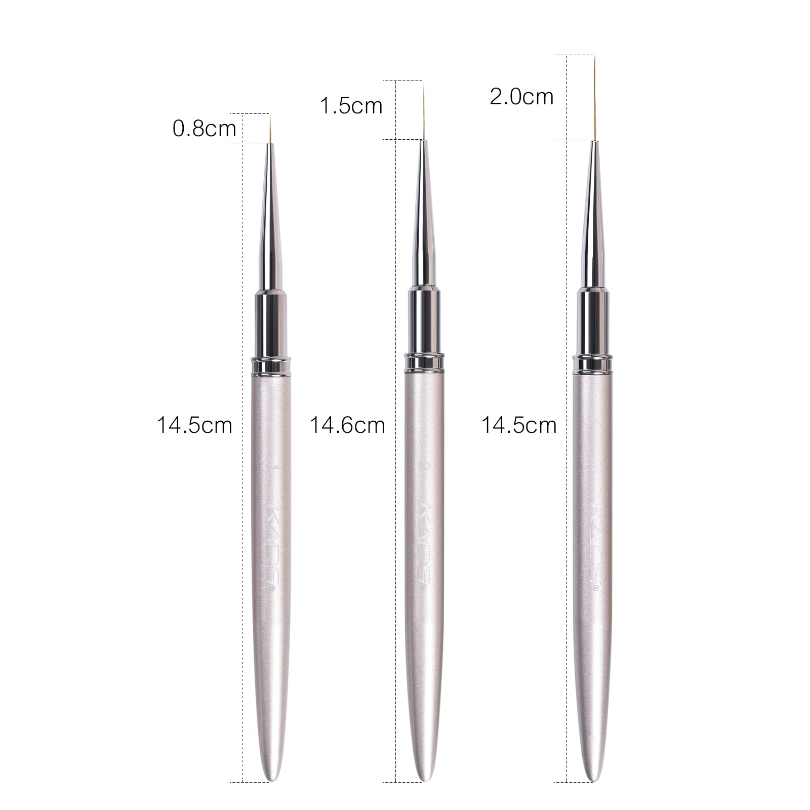 KADS brush in use painting detailed nail art demonstrating controlled thin strokes