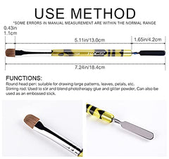 KADS Kolinsky dotting tip detail illustrating uniform dots and mixing benefit