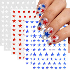 Kaefsros front packaging showing 6 patriotic star sticker sheets and easy use