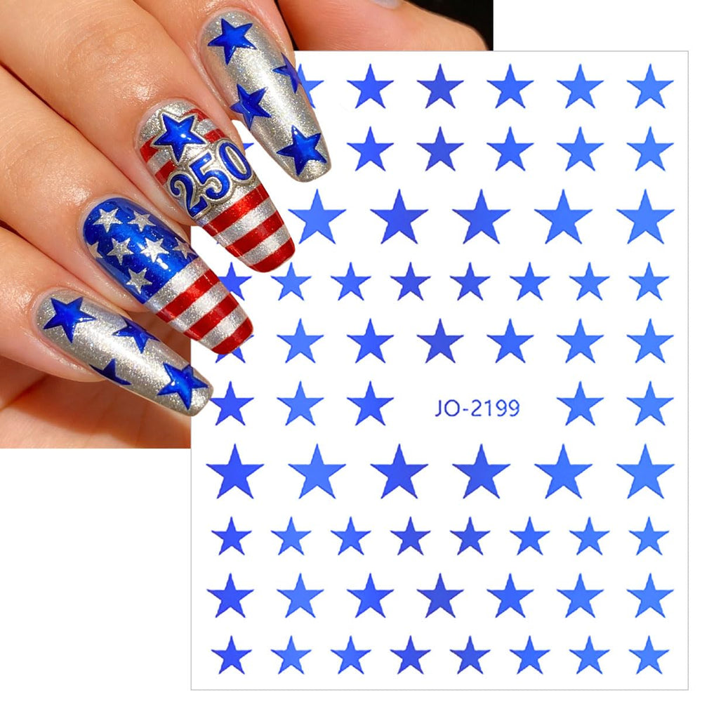 Kaefsros pedicure example on toenail demonstrating bold patriotic styling