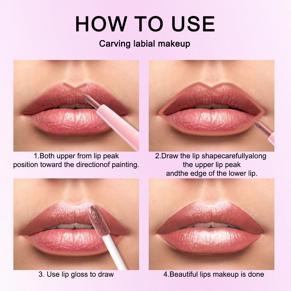 Kaely applied on lips demonstrating defined liner and glossy metallic finish for impact