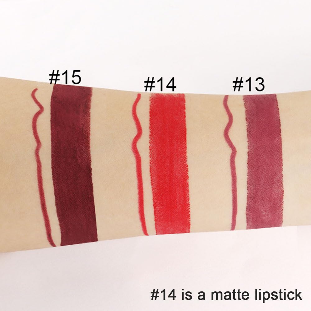 Kaely applied on lips showing matte finish and rich color, long-wear look benefit
