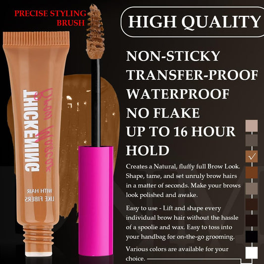 Kaely opened brow mascara wand revealing tapered brush for precise application