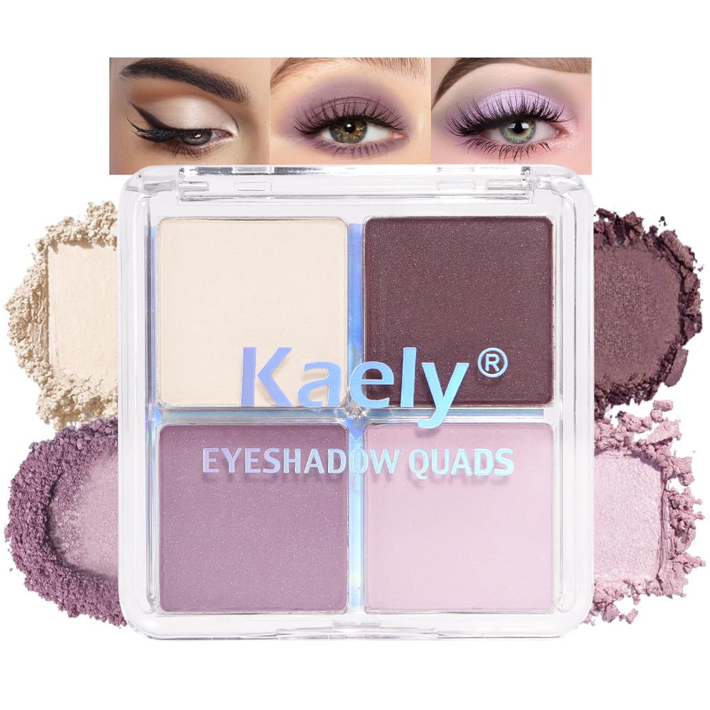 kaely compact front packaging showing four light violet and neutral shades for versatile looks
