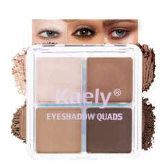 Kaely compact front packaging showing neutral brown matte shades and portable design benefit