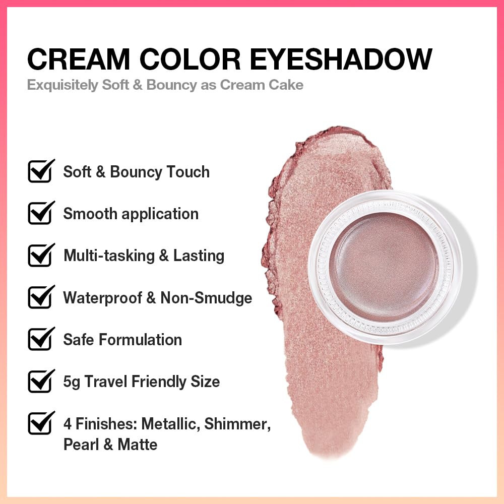 Kaely cream eyeshadow on model lids offering soft luminous brightening effect