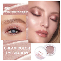 Kaely cream eyeshadow texture swipe showing creamy blendability and rich pigment