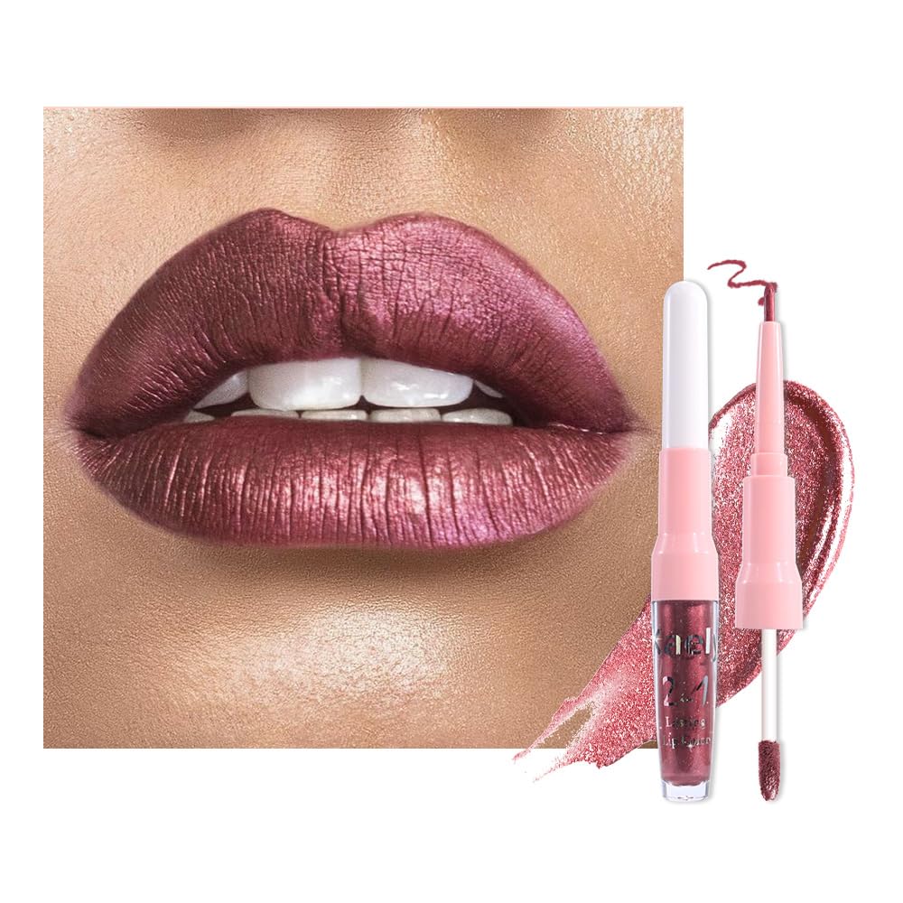 Kaely front packaging showing dark wine red shade and dual-ended design for precise application