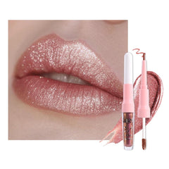Kaely double-ended tube front view showing liner and lipstick benefits