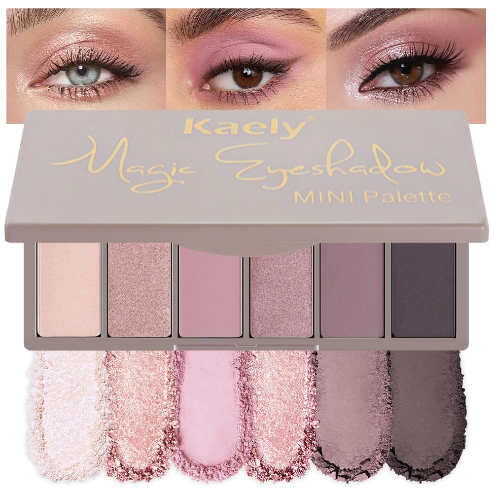 Kaely palette open showing six pink neutral shades for versatile looks