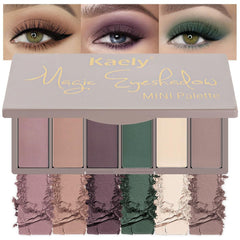 Kaely open palette showing six neutral matte shades and easy travel use