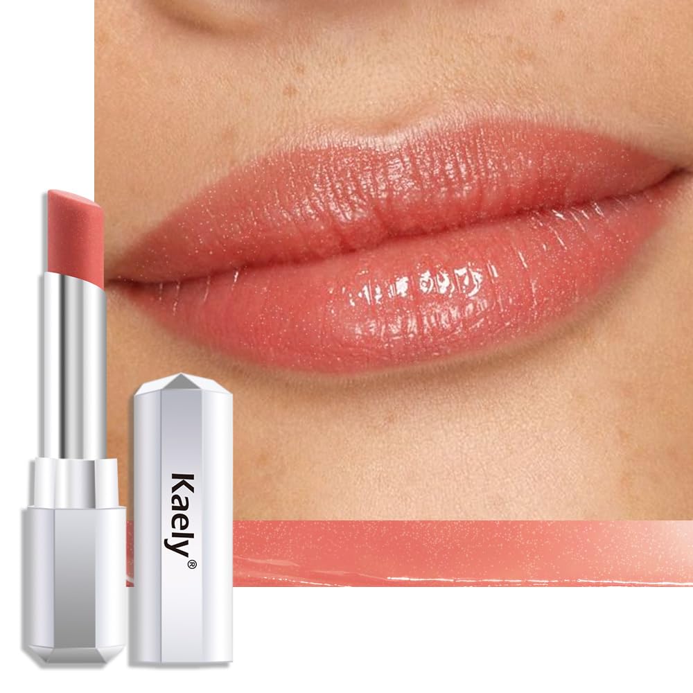 Kaely front view of twist-up tube showing honey tint and portability benefit