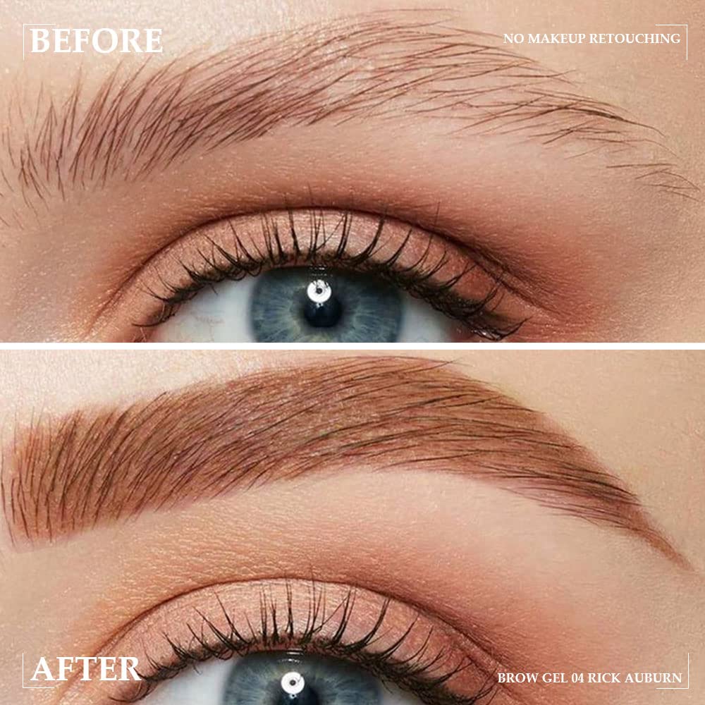 Kaely gel texture swatch showing buildable fibers for fuller brows