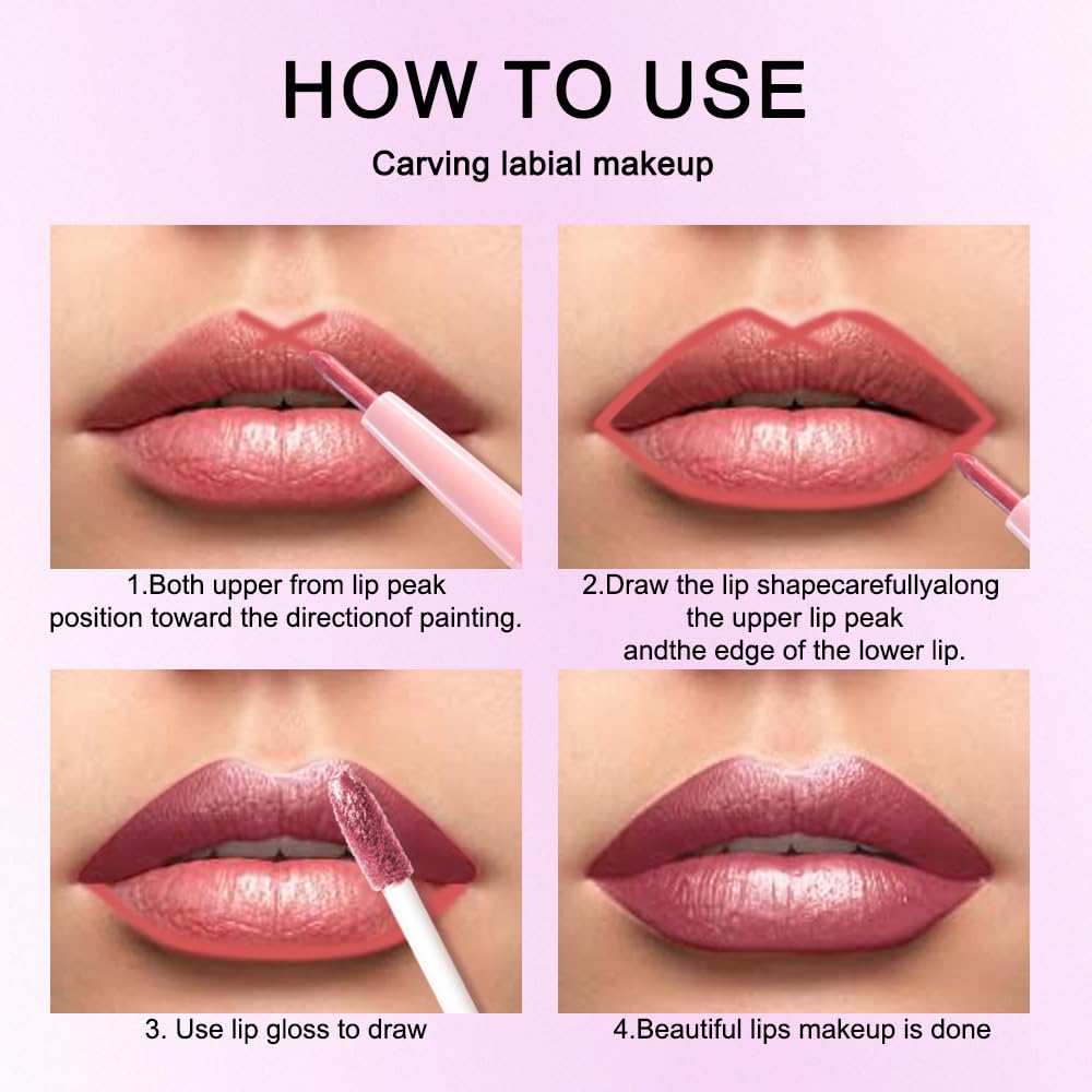 Kaely applied on lips demonstrating mauve metallic shine and dimension