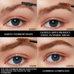 Kaely before and after brows on model demonstrating natural fullness