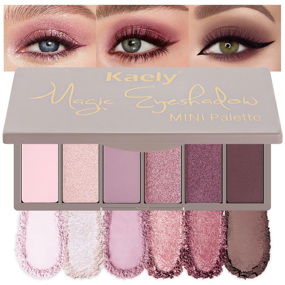 Kaely palette front packaging shows compact design and mauve theme for easy travel