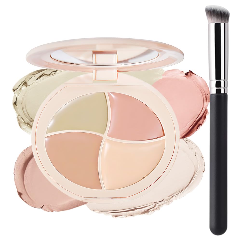 Kaely palette front packaging showing four nude shades and brush, clear benefits