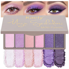 Kaely palette front view showing violet shades and compact benefit portability