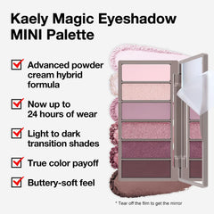 Kaely palette open in lifestyle scene illustrates day-to-night makeup versatility