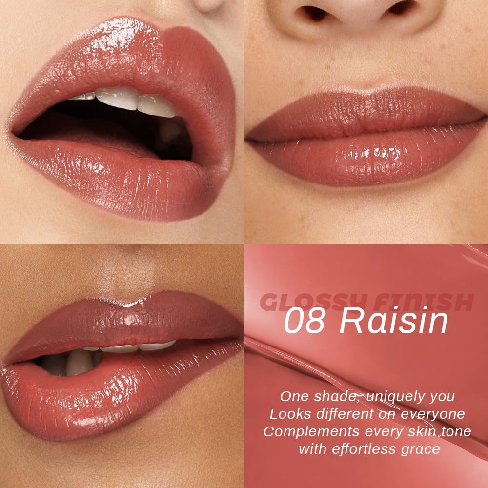Kaely close-up of balm on lips demonstrating hydrating shine