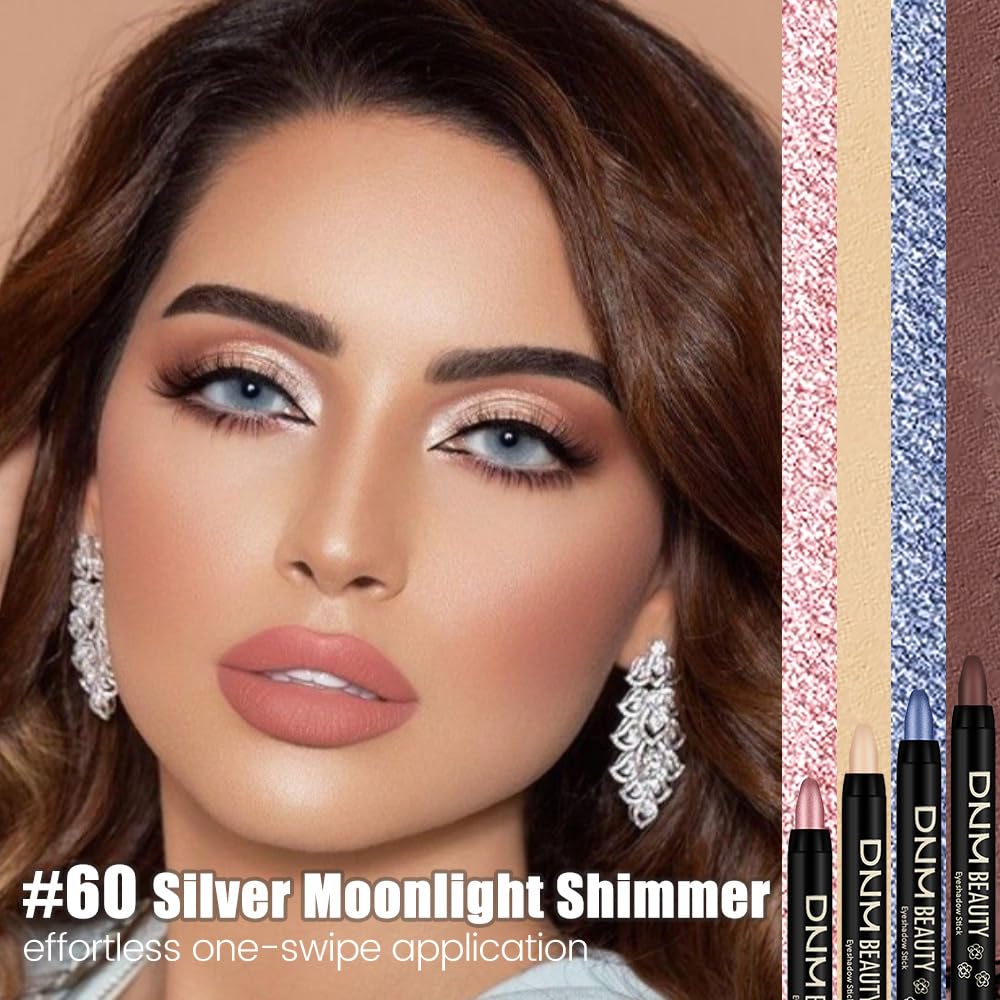 Kaely texture swatch of silver moonlight shimmer highlighting smooth blendability benefit