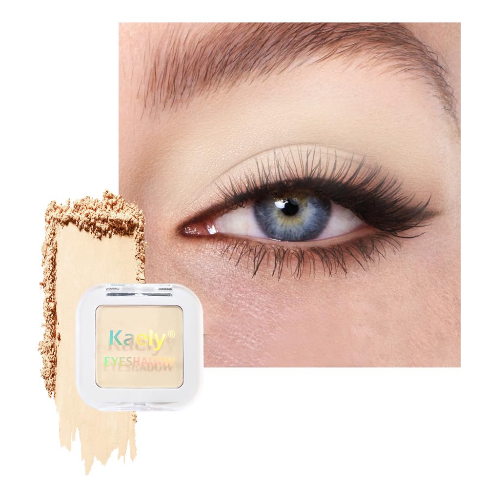Kaely single eyeshadow front pan showing vanilla nude shade and smooth surface benefit blending