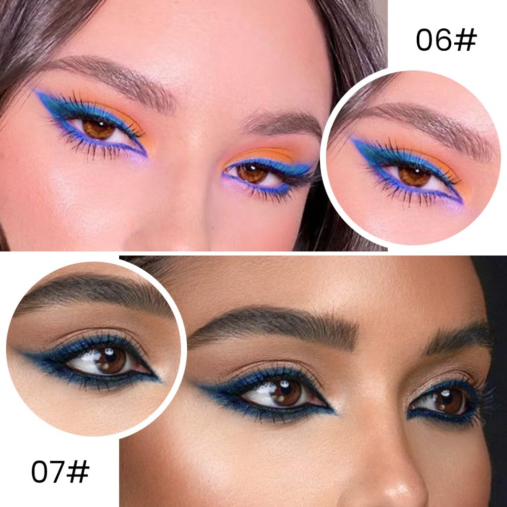 Kaely creamy swatches of light and dark blue on skin showing rich pigment payoff