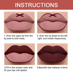 Kaely in-use application on lips showing precise definition benefit