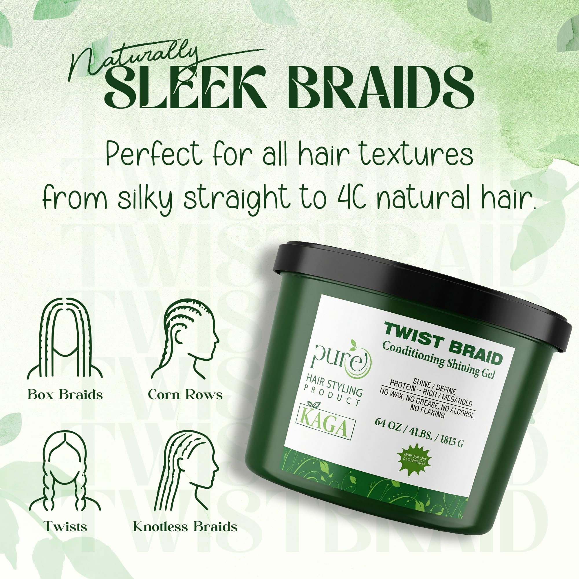 KAGA finished braided style showing long-lasting hold and polished shine