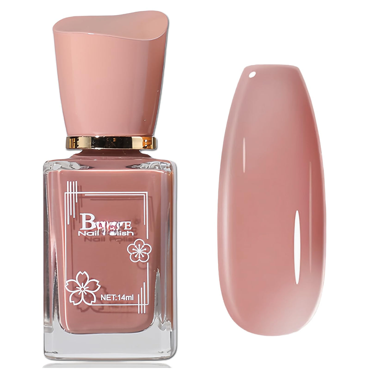 KAHSOSE bottle front view showing nude pink shade and compact 14ML size