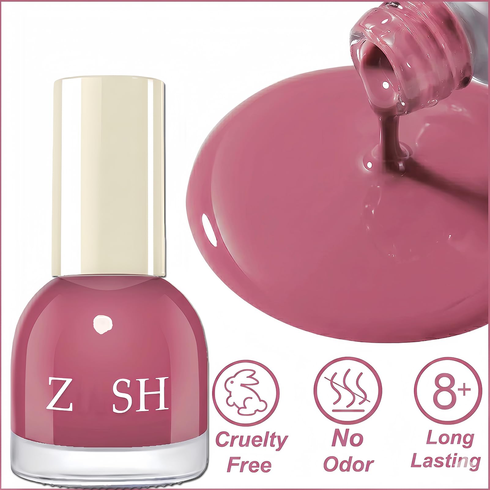 KAHSOSE brush stroke on nail illustrating smooth, streak-free application