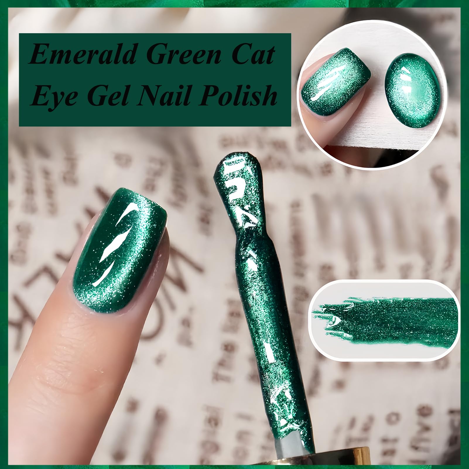 KAHSOSE close-up of dense green glitter revealing holographic sparkle