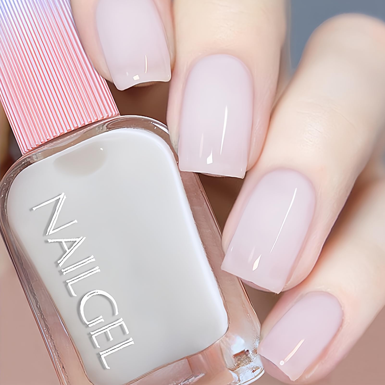 KAHSOSE bottle front view showing milky-white polish and glossy benefit