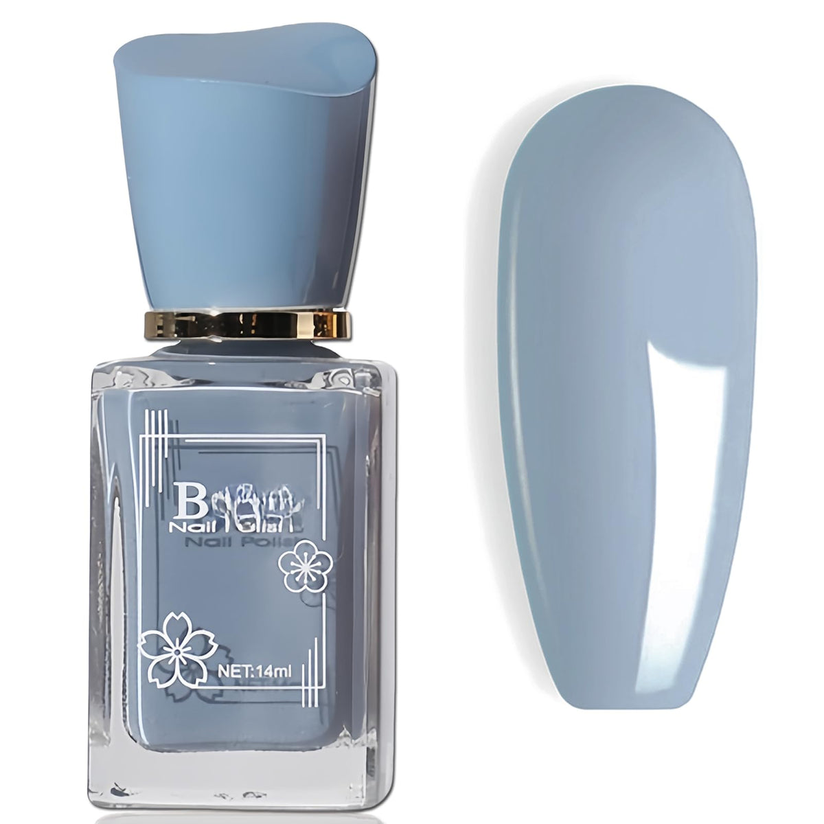 KAHSOSE bottle front view showing blue-grey shade and glossy benefit