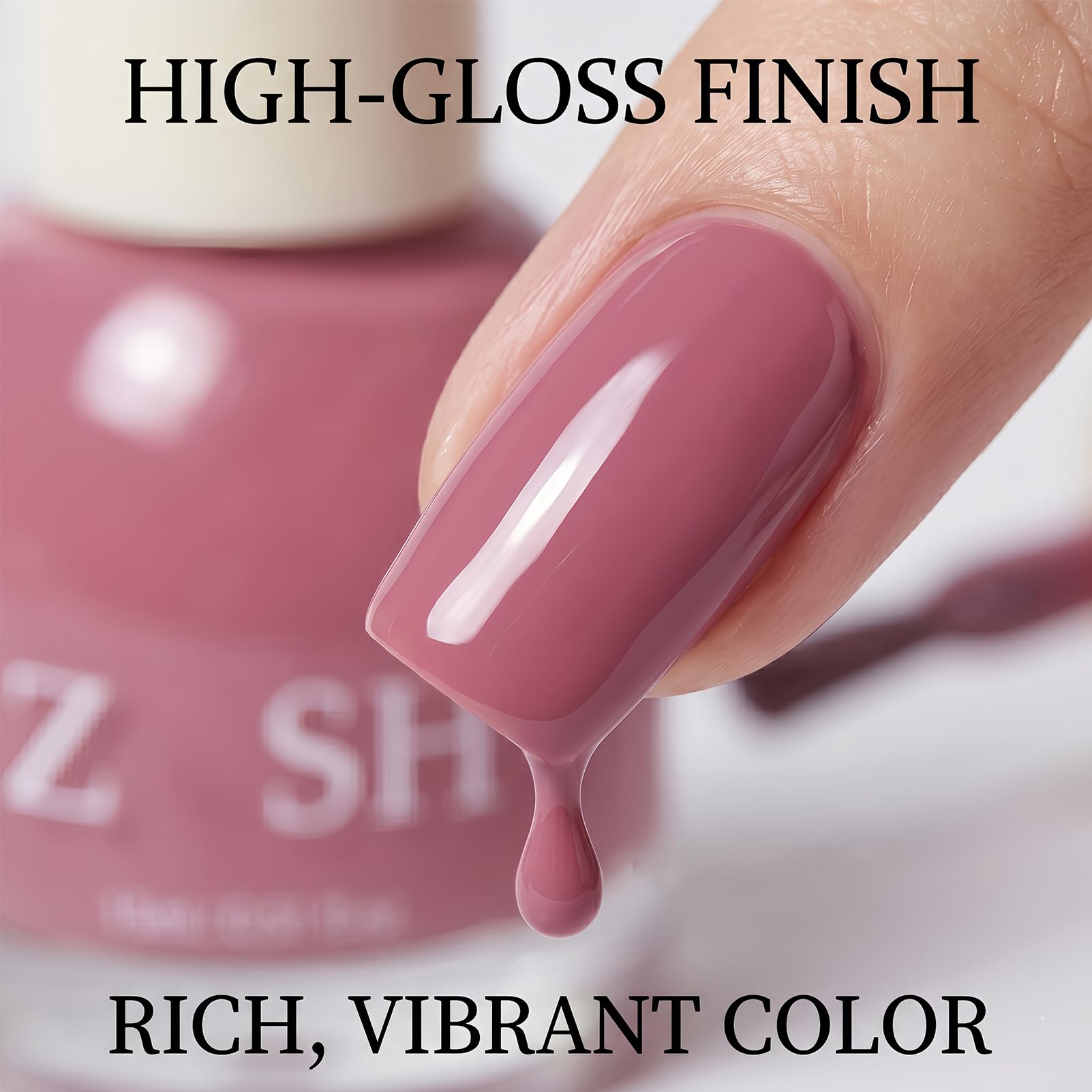 KAHSOSE manicure before and after showing improved opacity and sheen