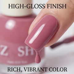KAHSOSE manicure before and after showing improved opacity and sheen