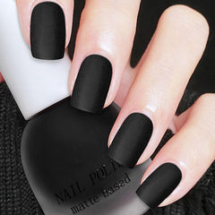 KAHSOSE bottle front view showing matte black polish and bold finish